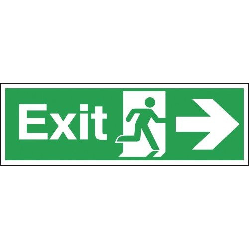 150X450MM EXIT RUNNING MAN ARROW RIGHT - RIGID