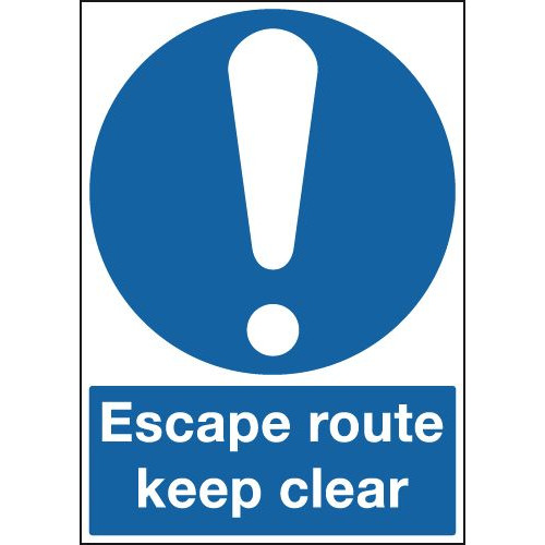 420X297MM ESCAPE ROUTE KEEP CLEAR - RIGID