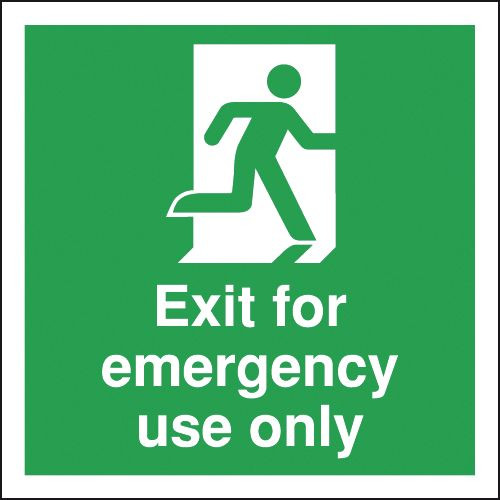 150X150MM EXIT FOR EMERGENCY USE ONLY - RIGID