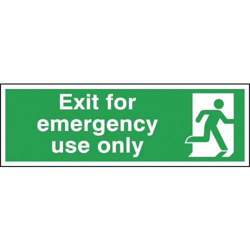 150X450MM EXIT FOR EMERGENCY USE ONLY - RIGID