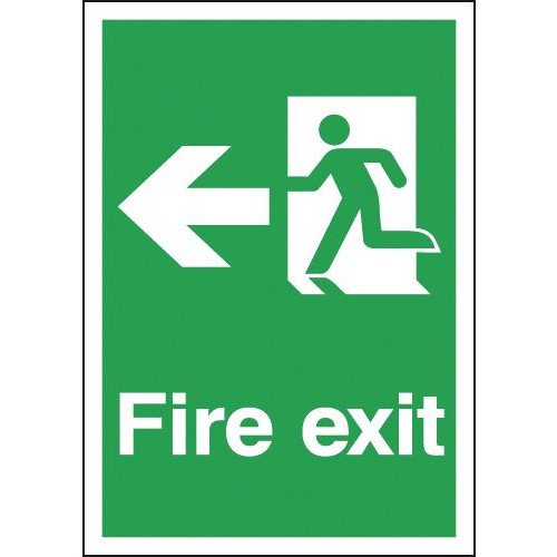 297X210MM FIRE EXIT RUNNING MAN LEFT - RIGID