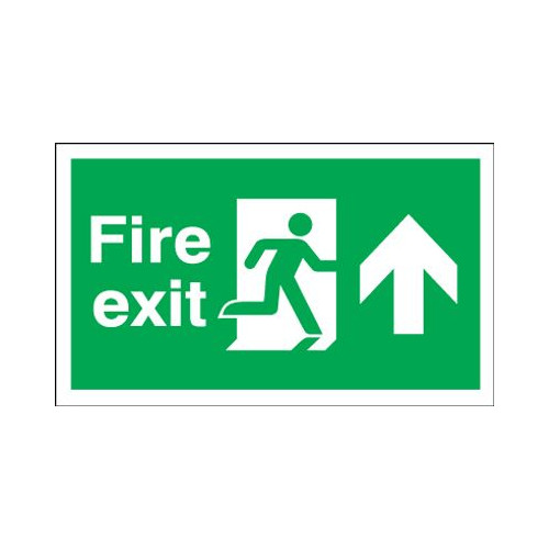 300X600MM FIRE EXIT RUNNING MAN ARROW UP - SELF ADHESIVE