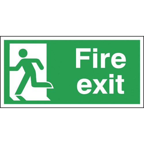 150X300MM FIRE EXIT RUNNING MAN LEFT - SELF ADHESIVE