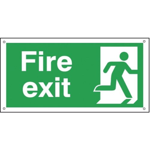 FIRE EXIT RUNNING MAN RIGHT - ALUMINIUM