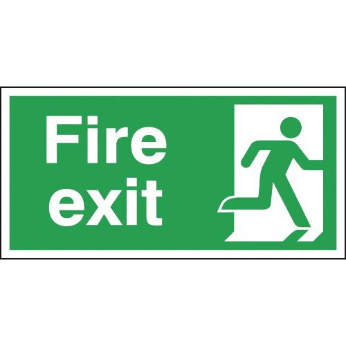 150X300MM FIRE EXIT RUNNING MAN RIGHT - RIGID