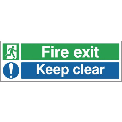 FIRE EXIT KEEP CLEAR - REFLECTIVE SIGN
