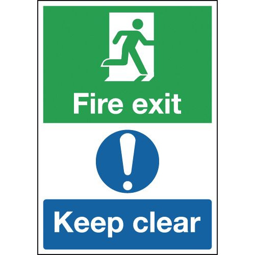 297X210MM FIRE EXIT KEEP CLEAR - RIGID
