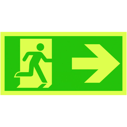 150X300MM RUNNING MAN ARROW RIGHT - NITE GLO RIGID