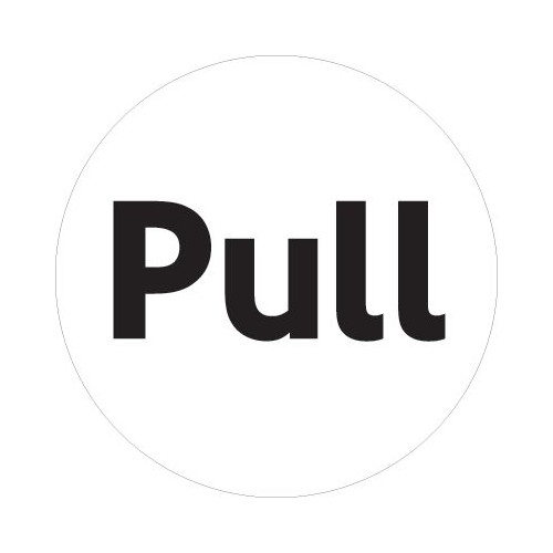 100MM DIA PULL - BLACK ON SILVER