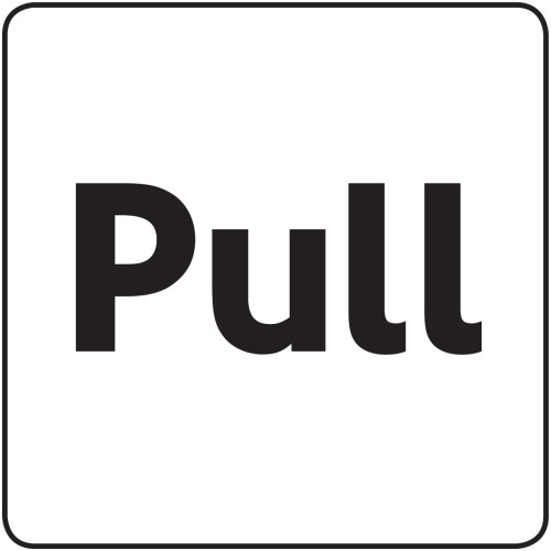 100X100MM PULL - BLACK ON WHITE