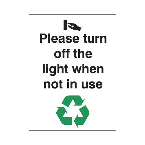 100X75MM PLEASE TURN OFF THE LIGHTS WHEN NOT IN USE RIGID