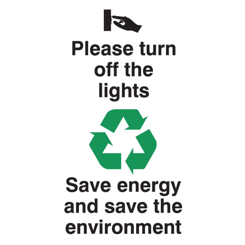 100X75MM PLEASE TURN OFF THE LIGHTS RIGID
