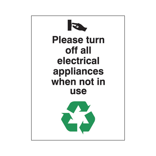 100X75MM PLEASE TURN OFF ALL ELECTRICAL APPLIANCES RIGID