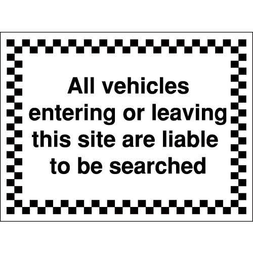 300X400MM ALL VEHICLES ENTERING OR LEAVING THIS SITE - RIGID