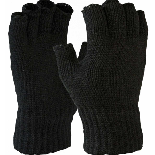 Lion Safety Fingerless Gloves Black