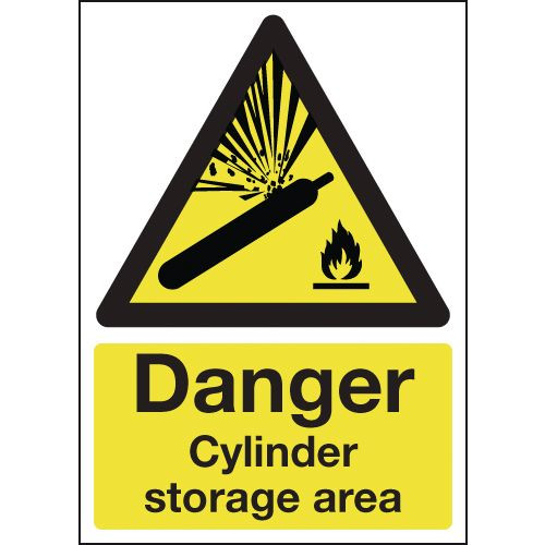 210X148MM DANGER CYLINDER STORAGE AREA - RIGID