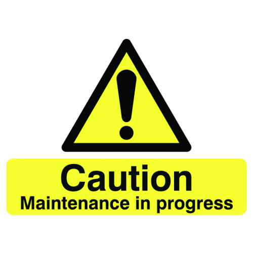 CAUTION MAINTENANCE IN PROGRESS - STANCHION SIGN