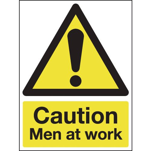 420X297MM CAUTION MEN AT WORK - SELF ADHESIVE