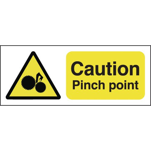 100X250MM CAUTION PINCH POINT - RIGID