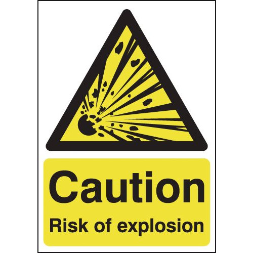 210X148MM CAUTION RISK OF EXPLOSION - RIGID