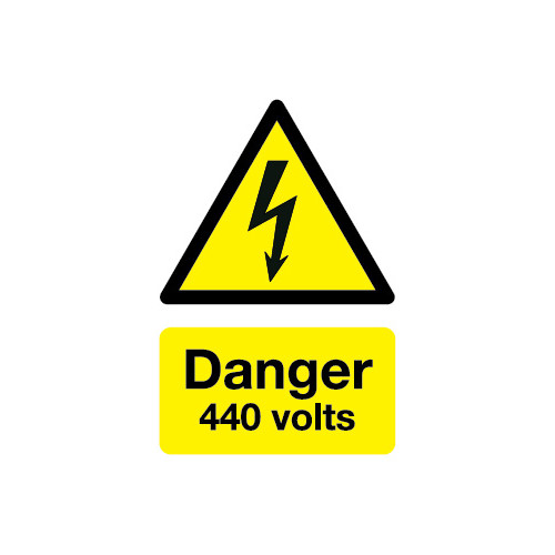 150X125MM DANGER 440 VOLTS - RIGID