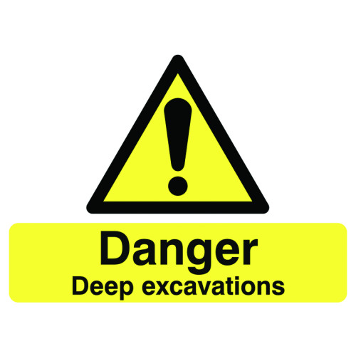 DANGER DEEP EXCAVATIONS - STANCHION SIGN