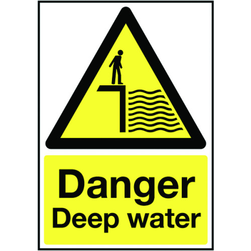 210X148MM DANGER DEEP WATER - RIGID