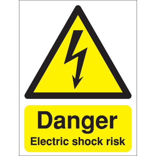 DANGER ELECTRIC SHOCK RISK - REFLECTIVE SIGN