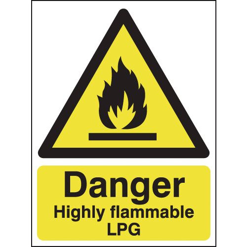 210X148MM DANGER HIGHLY FLAMMABLE LPG - RIGID