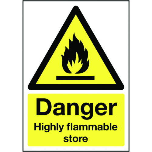 210X148MM DANGER HIGHLY FLAMMABLE STORE - RIGID