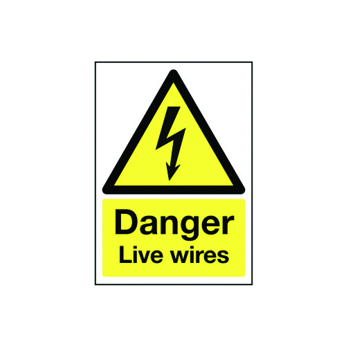 210X148MM DANGER LIVE WIRES - RIGID