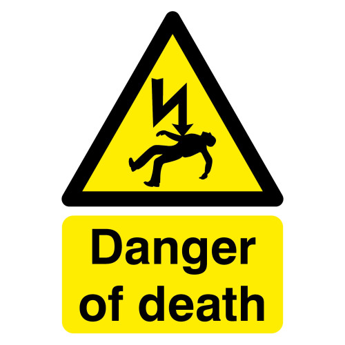 210X148MM DANGER OF DEATH - RIGID