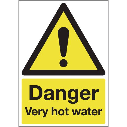 210X148MM DANGER VERY HOT WATER - RIGID