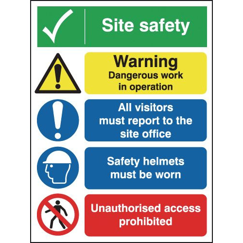 SITE SAFETY WARNING DANGEROUS SITE SAFETY BOARD