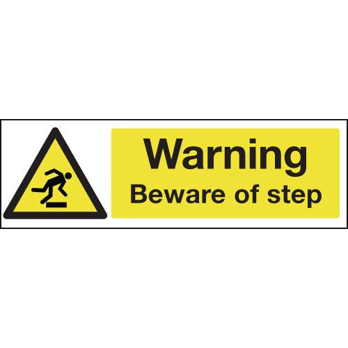 100X250MM WARNING BEWARE OF STEP - RIGID