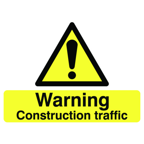 WARNING CONSTRUCTION TRAFFIC - STANCHION SIGN