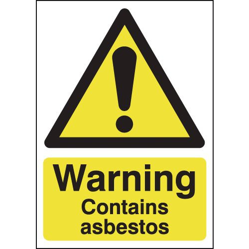 70X50MM WARNING CONTAINS ASBESTOS - RIGID