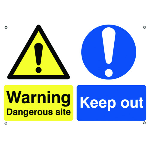 WARNING DANGEROUS SITE KEEP OUT - ALUMINIUM