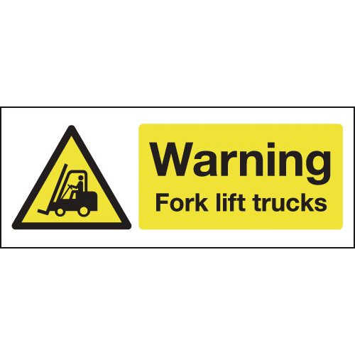 100X250MM WARNING FORKLIFT TRUCK - RIGID