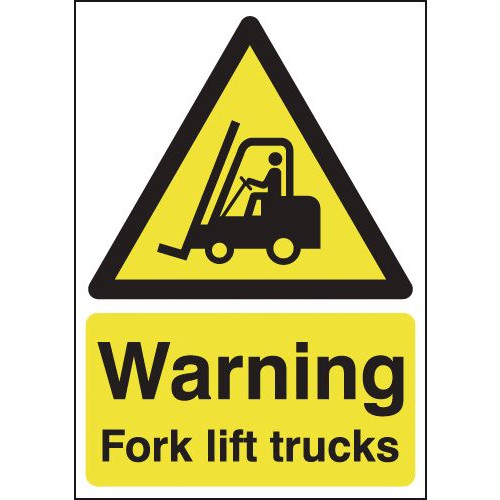400X300MM WARNING FORKLIFT TRUCKS - ALUMINIUM