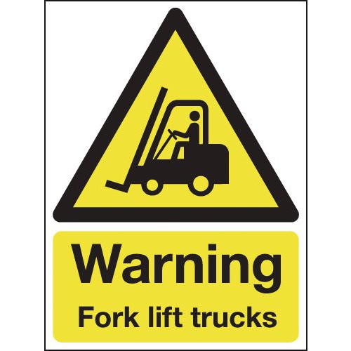 WARNING FORK LIFT TRUCKS - ALUMINIUM