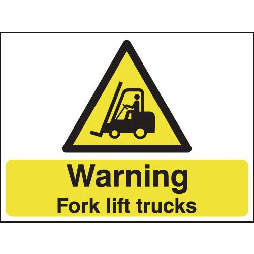 WARNING FORK LIFT TRUCKS - STANCHION SIGN