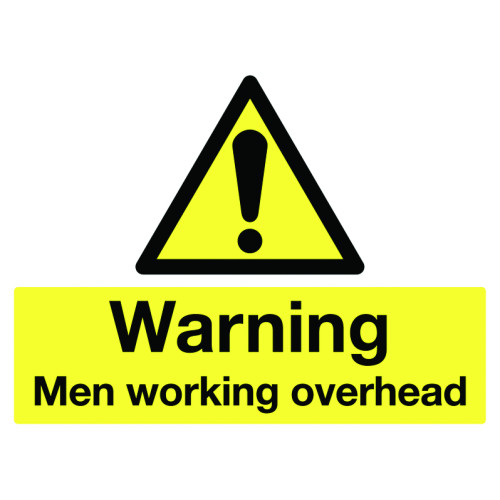 WARNING MEN WORKING OVERHEAD - STANCHION SIGN