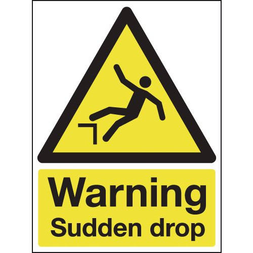 420X297MM WARNING SUDDEN DROP - RIGID