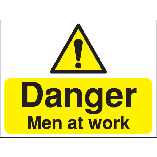 300X400MM DANGER MEN AT WORK CONSTRUCTION SIGN - RIGID