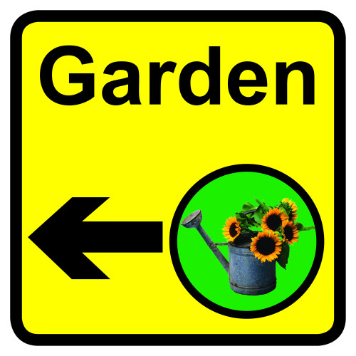 GARDEN DEMENTIA SIGN ARROW LEFT