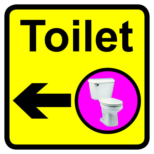 TOILET DEMENTIA SIGN ARROW LEFT
