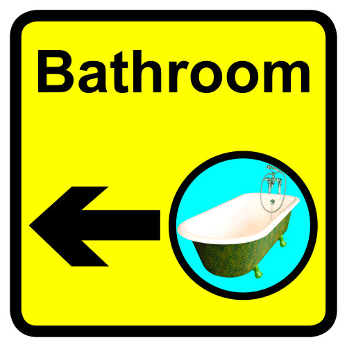 BATHROOM DEMENTIA SIGN ARROW LEFT