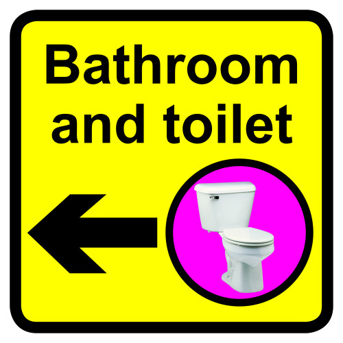 BATHROOM & TOILET DEMENTIA SIGN ARROW LEFT