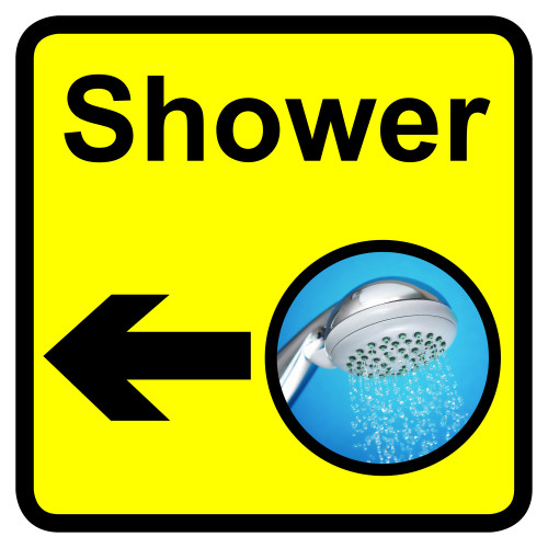 SHOWER DEMENTIA SIGN ARROW LEFT
